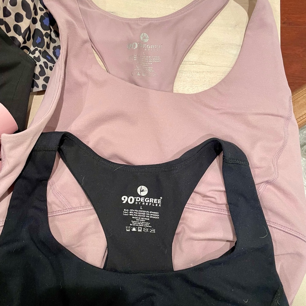 Lot of 7 Victoria's Secret Sports Bras - Black, Pink, Purple, Leopard Print - Picture 2 of 3